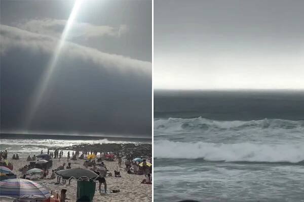 Beachgoers scramble as rare 'tsunami roll' hits Portugal coast: 'Out of a movie!'