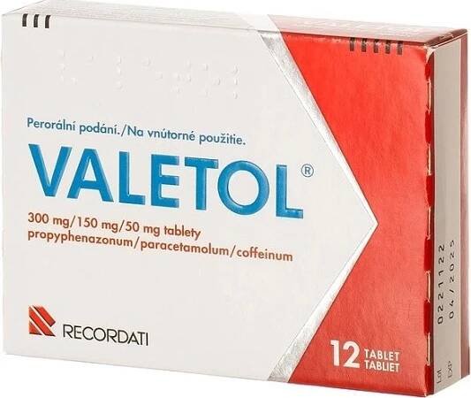 VALETOL POR 300MG/150MG/50MG TBL NOB 12
