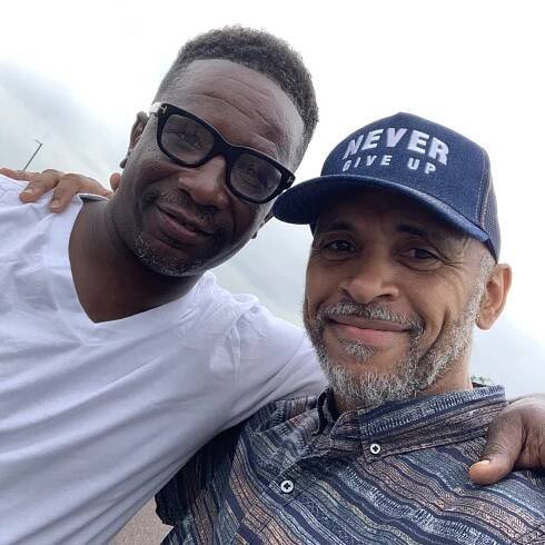 Terrell Carter and Kempis Sonsgter embrace after Rell was released from prison