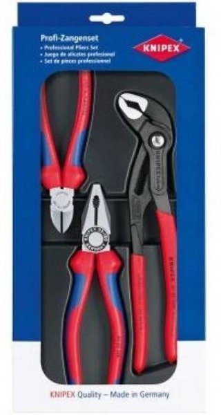 KNIPEX univerzální sada kleští (kombinované, boční štípací, Cobra) 002009V01
