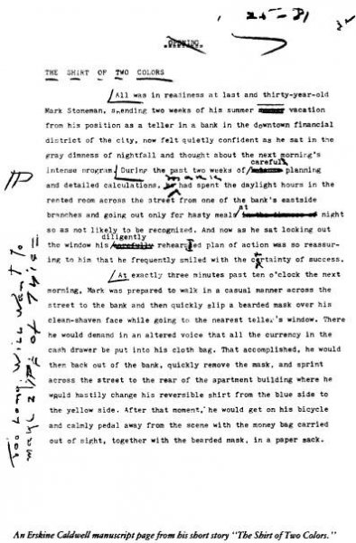 Paris Review - Erskine Caldwell, The Art of Fiction No. 62