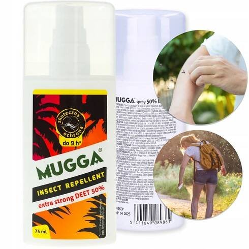 MUGGA PROTI KLÍŠŤATŮM A KOMÁRŮM TROPICKÝ SPREJ SILNÝ 50% DEET PLATNÉ DO ROKU vel.