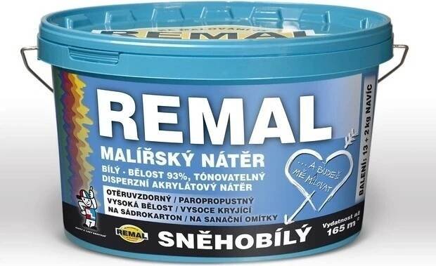 Barvy a laky Hostivař REMAL Sněhobílý-13+2kg