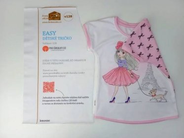 Dětské tričko EASY vzor holčička u Eiffelovky - Domausite.cz