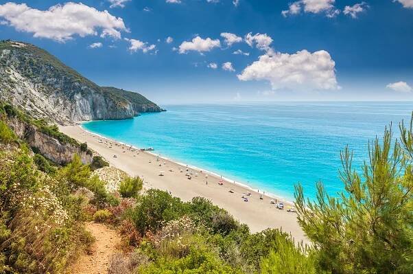 pláž milos na ostrově lefkada, řecko. - lefkada island - stock snímky, obrázky a fotky