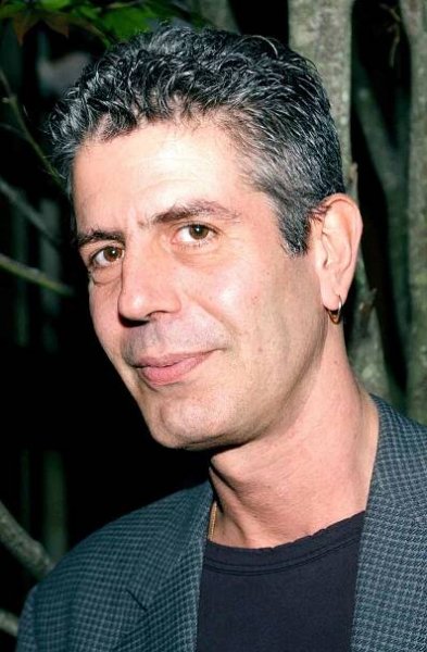 Anthony Bourdain arrives at the New York Times Book Review Book Expo party May 2, 2002 in New York City.