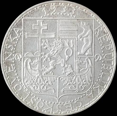 Československo - 20 Koruna 1933 - stříbrná mince
