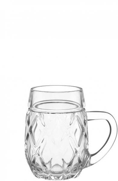 Oberglas Bierkrug Set 6er aus klarem Glas mit traditionellem Design für Bierliebhaber