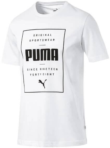 Pánské tričko Puma BOX PUMA TEE bílé | AD Sport