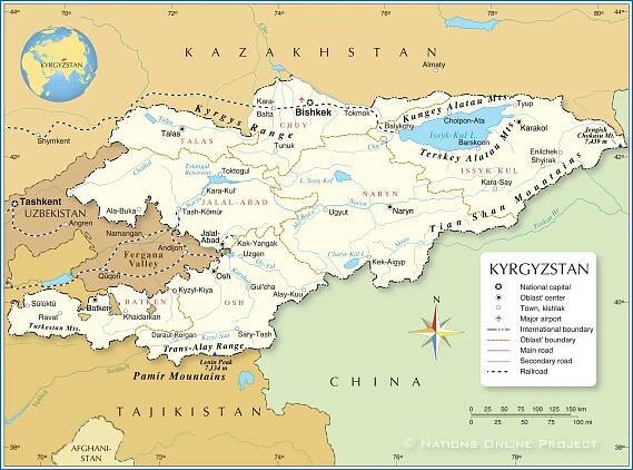 Map of Kyrgyzstan