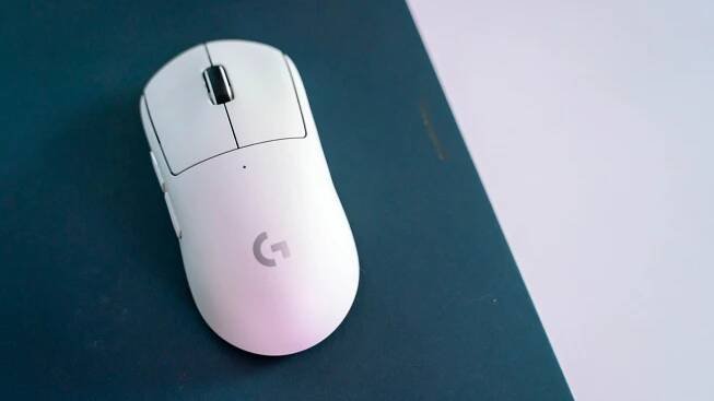Logitech G Pro X Superlight 2 Lightspeed on the tester's desk mat