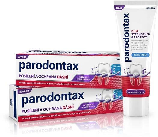 PARODONTAX Fresh Mint Zubní pasta s kyselinou hyaluronovou 2 x 75 ml