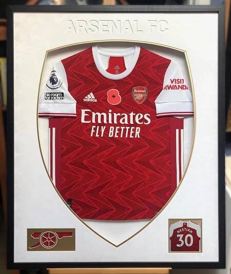 Arsenal FC Jersey Framed by Jacquez Art