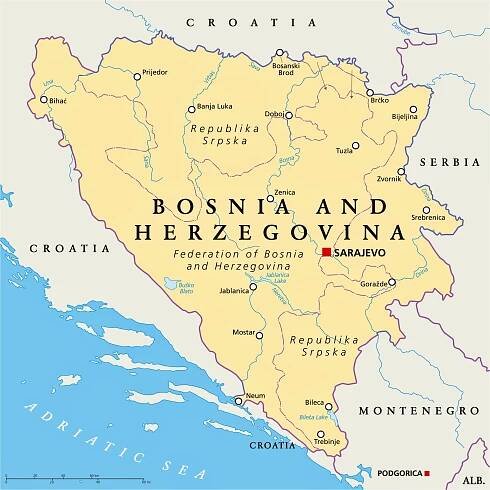Bosnie en Herzegovina landkaart | Afdrukbare plattegronden van Bosnie ...