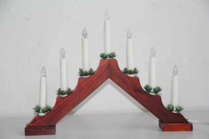 X1. dřevěný vánoční elektrický svícen do okna šíře 43 cm - Starožitnosti a umění
