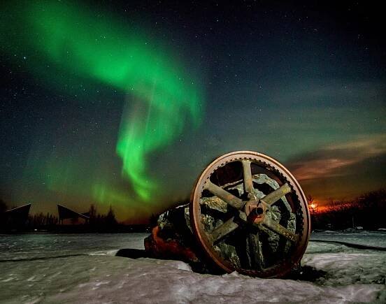 The Northern Lights on the edge of Yellowknife.