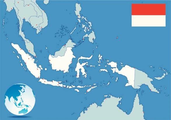 mapa indonésie - lombok stock ilustrace