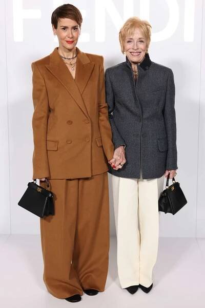 Sarah Paulson and Holland Taylor Suit Up for Fendi Couture Show at Paris Fashion Week