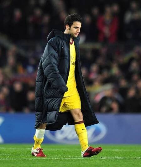 Captain Cesc Fabregas pictured after the defeat to Barcelona last week