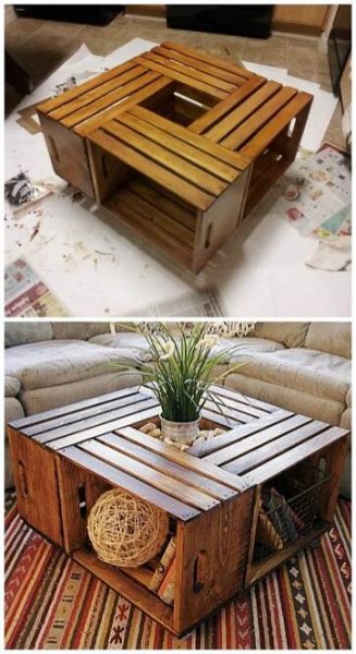 DIY home decor and crafts | Diy furniture table, Pallet coffee table diy, Crate coffee table