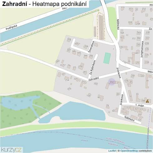 Mapa Zahradní - Firmy v ulici.