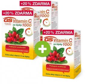 GS Vitamin C 1000 se šípky, 100+20 tablet - 2+1 ZDARMA