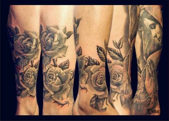 Tetování - Panna Marie s růžemi | Tetování - Tattoo
