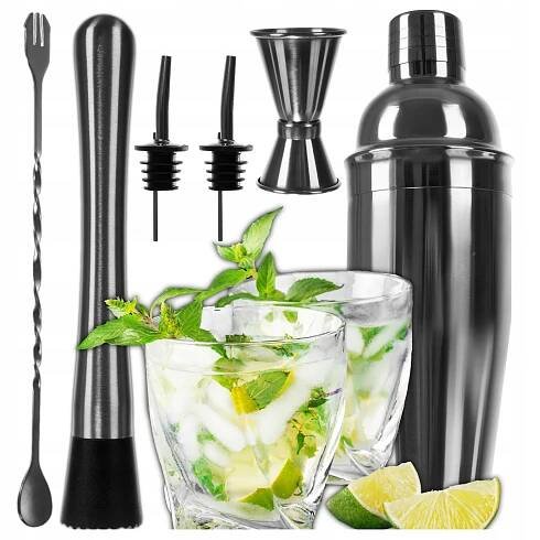 Barmanská sada na nápoje Shaker Šejkr na koktejly 6 dílů Dávkovač