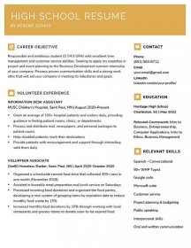 An example of a high school resume