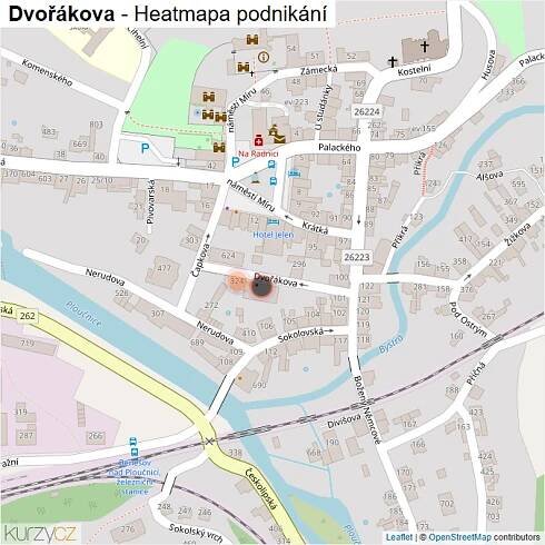 Mapa Dvořákova - Firmy v ulici.