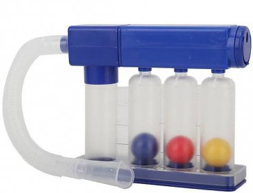 3 barevně odlišené kuličky Dýchací přístroj pro