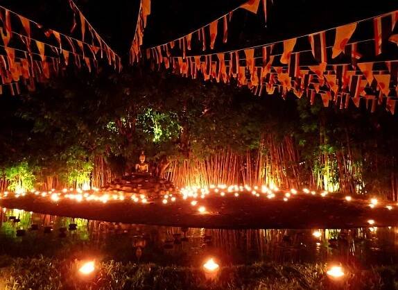 Bouddha day in Wat Phan Tao, Chiang Mai, Thailand