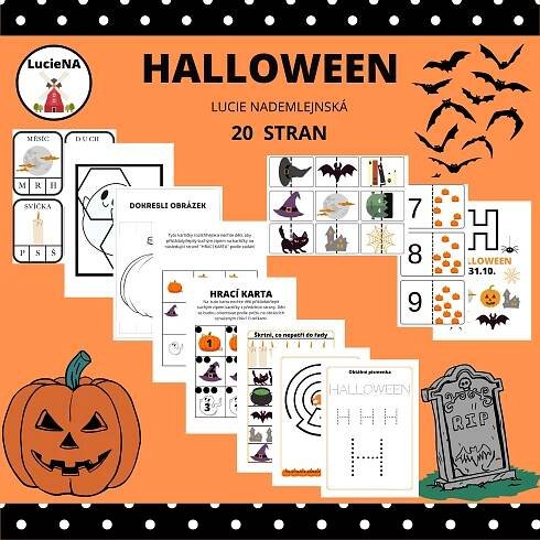 Pracovní list vícebarevný Halloween