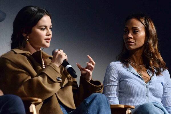 Selena Gomez and Zoe Saldana attend a screening of "Emilia Perez" at the Telluride Film Festival on September 01, 2024 in Telluride, Colorado. 