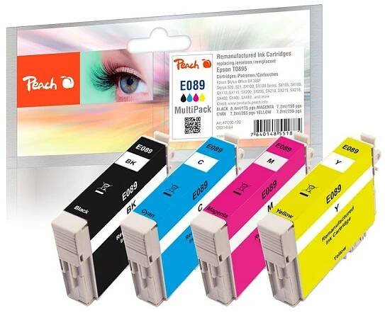 Inkoustová náplň Peach Epson 89, T0895 MultiPack, 1x 8,4, 3x 7,2 ml - CMYK