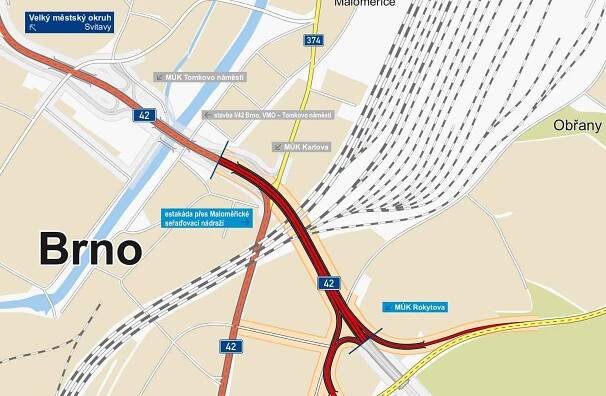 ŘSD obdrželo tři nabídky na realizaci stavby I/42 Brno VMO Tomkovo náměstí a I/42 Brno VMO Rokytova