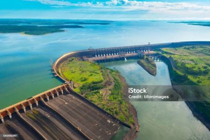 Vodní přehrada Itaipu - Bez autorských poplatků Vodní energie Stock fotka