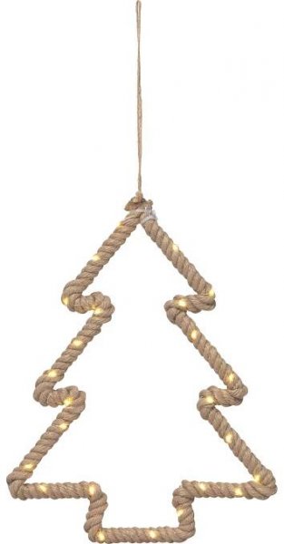 LED závěsná dekorace vánoční stromek s jutovým lankem, 24 LED, 28 x 37 cm nakoupit u OBI