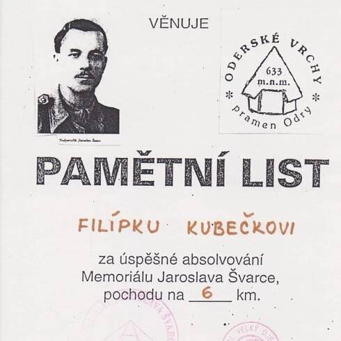 Pamětní listy 🔖 – Memoriál Jaroslava Švarce