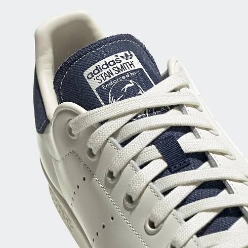 Pánské bílé tenisky a boty adidas Stan Smith Off White/Collegiate Navy-Collegiate Navy FW4424 kožené nízké botasky a obuv adidas