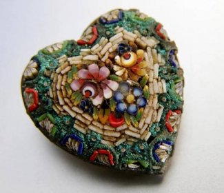 MILLEFIORI- BROŽ- Benátská mozaika - Starožitnosti