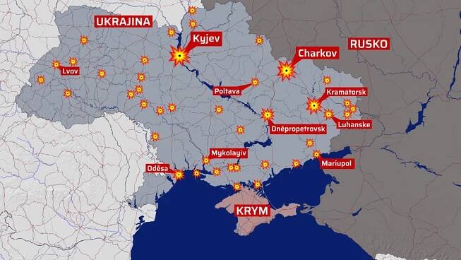 Podívejte se na přehlednou mapu bojů na Ukrajině - CNN Prima NEWS