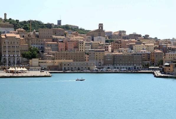 the harborof Ancona city in Le Marche, Italy on Adriatic Coast on a sunny day