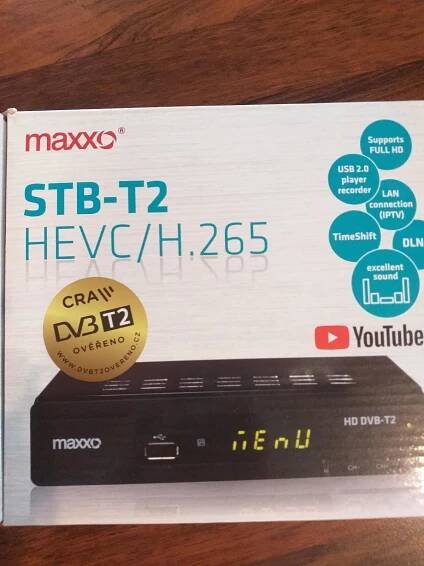 Set-top box Maxxo T2 HEVC/H.265 + wifi adaptér černý - TV, audio, video