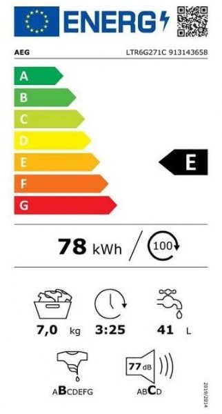 Úzká pračka ROMO RWF1065S Energetický štítek