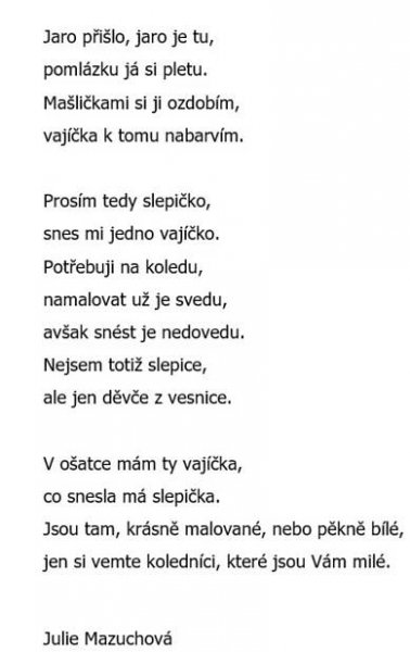 Velikonoční básnička