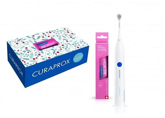 Curaprox Hydrosonic Easy sonický kartáček + zubní pasta Be You Pink 60 ml