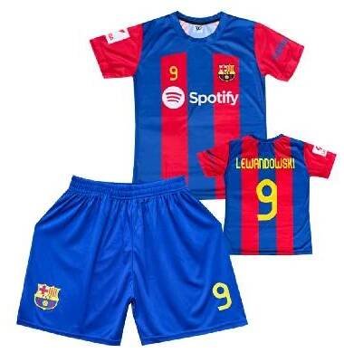 Numberoplus Premium dětský fotbalový dres komplet FC Barcelona - Lewandowski 9 Velikost: 13 let (vel.152)