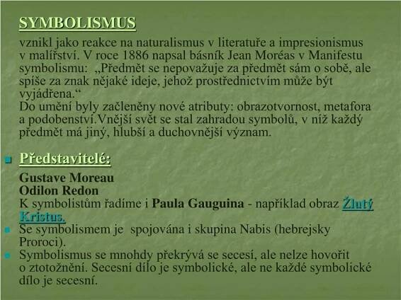 PPT - SYMBOLISMUS konec 19. století PowerPoint Presentation, free download - ID:4535931
