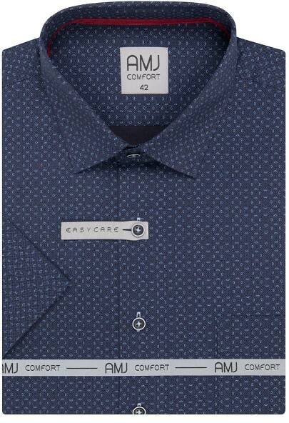 Pánská košile krátký rukáv AMJ VKSBR 1376 Slim Fit Comfort Velikost: 42